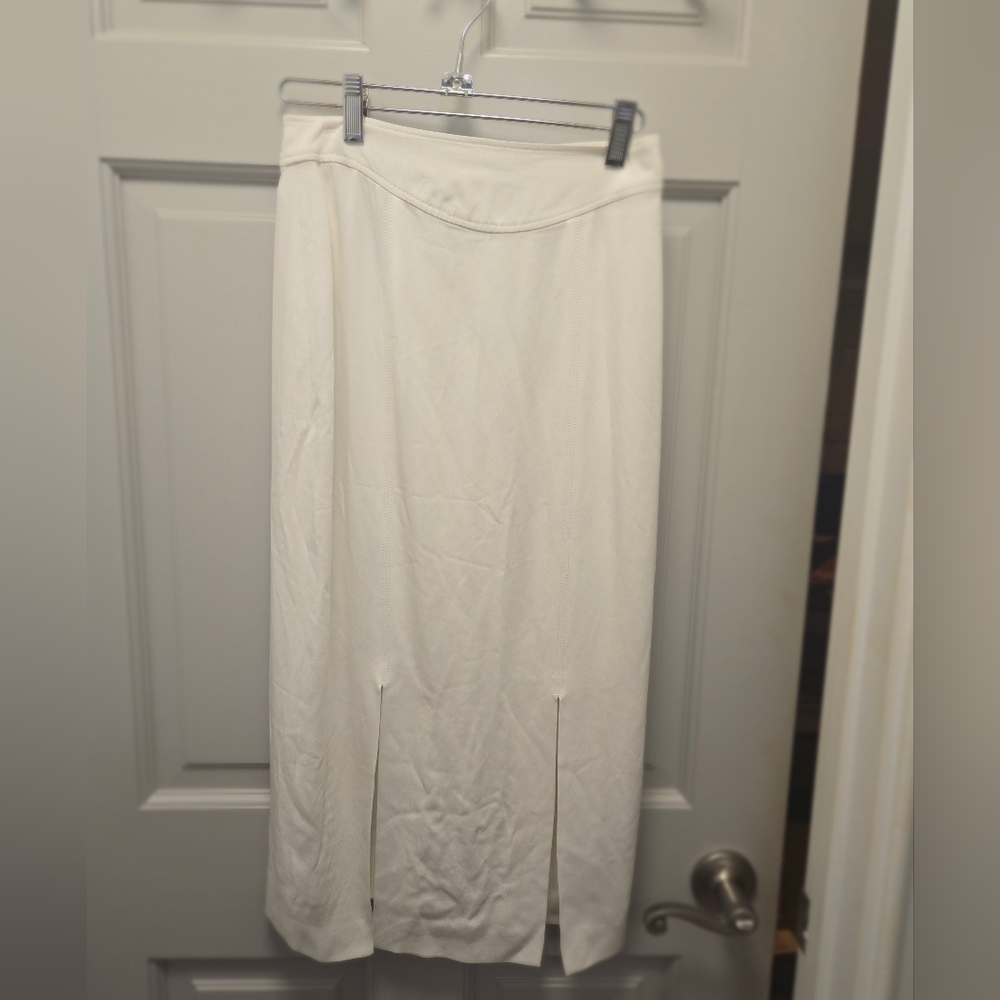 REISS Elegant Cream Midi Skirt Size 4